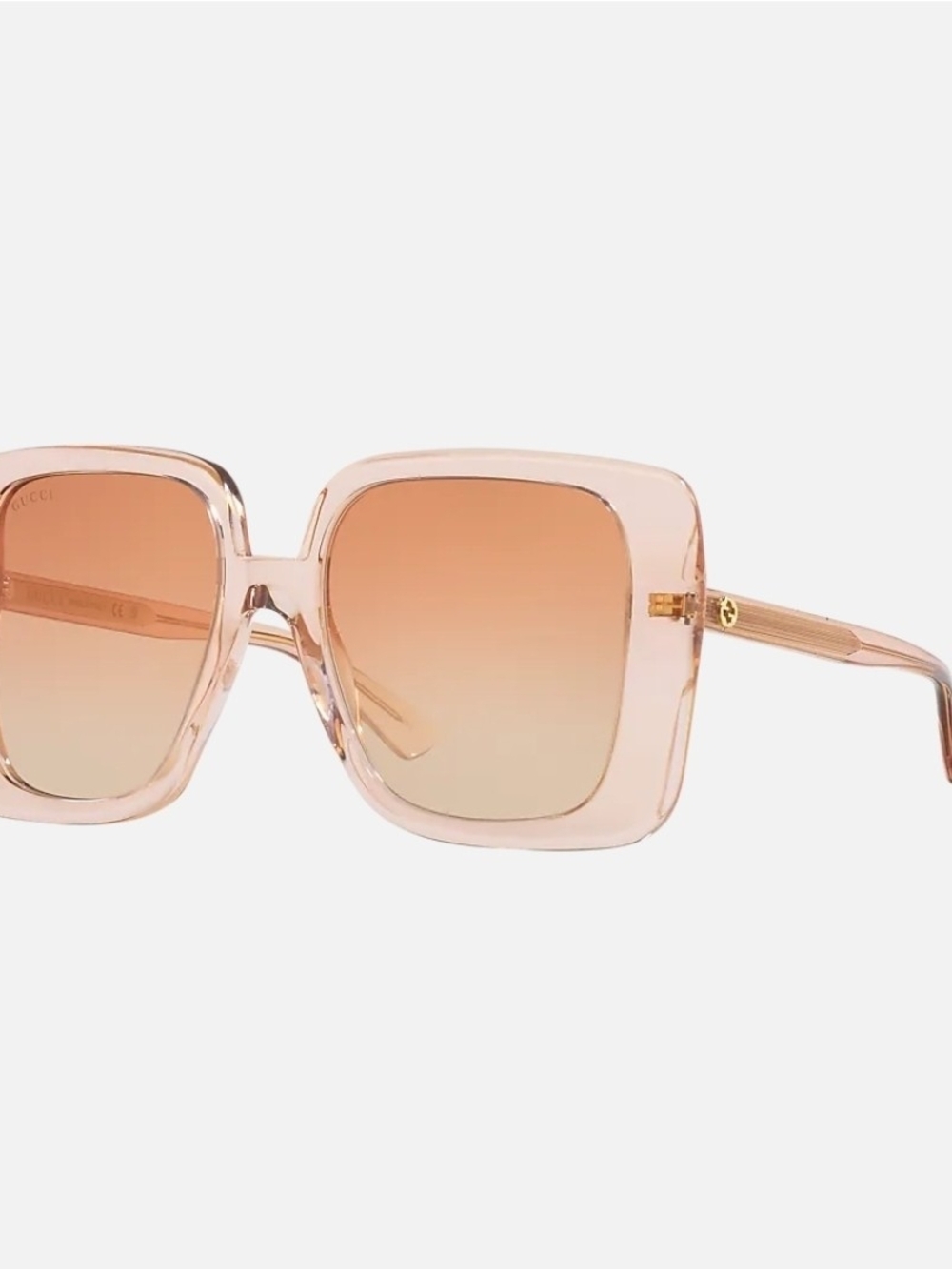 NEW Gucci GG1314S 005 Beige Brown Gradient Oversized Sunglasses
